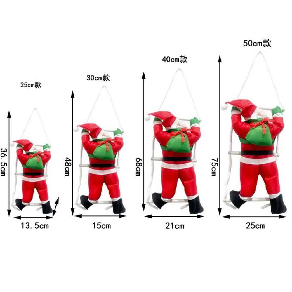 1 قطعة عيد الميلاد سانتا كلوز تسلق سلم دمية شجرة عيد الميلاد معلقة الديكور جدار نافذة عيد الميلاد المشهد ترتيب الهدايا