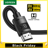 Ugreen HDMI 2.1 Cable Ultra High-speed 8K/60Hz 4K/120Hz for Xiaomi Mi Box PS5 HDMI Splitter Cable HDMI Dolby Vision 48Gbps HDMI