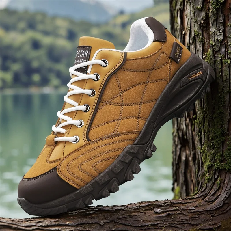 

Men Casual Sneakers Shoes Anti-slip Low-top Outdoor Sports Shoes Men Lace-up Flat Comfortable Soft Breathable Hiking Shoes men