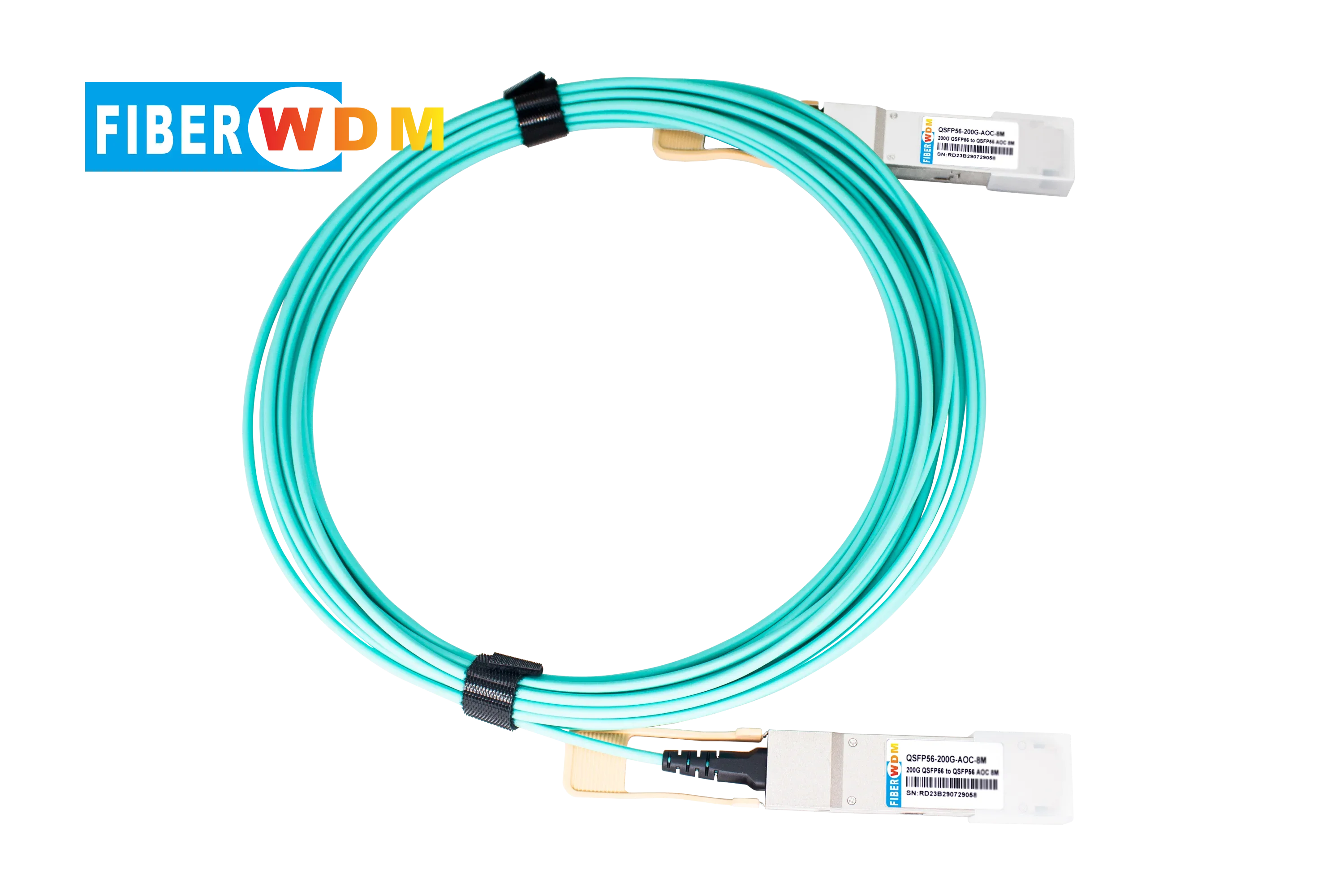 

FIBERWDM 200G QSFP56 AOC Cables OM3 1/3/5/7/15/20M LSZH Active Optical Cable compatible with Mellanox Mikrotik Cisco switch