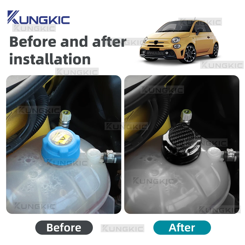 غطاء مبرد السيارة من ألياف الكربون الصلب الجاف لـ Abarth 595 595C 695 695C Fiat 500 500C 2016 2017 2018 2019 2020-2024 ملحقات الكسوة #4