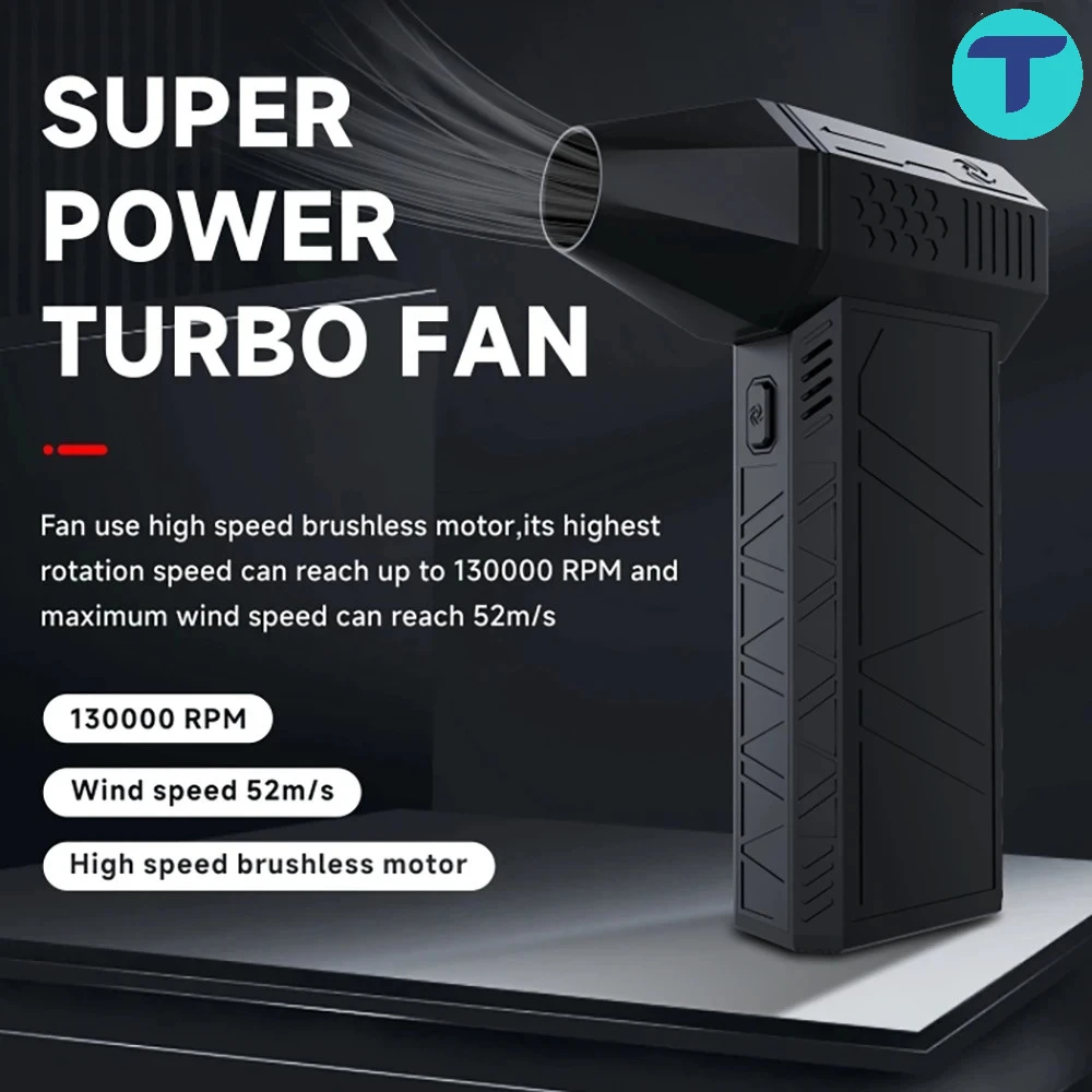 T 130000RPM Turbofan Brushless Motor Mini Turbo Jet Fan 3 Variable Speed Dust Blower Cleaning Tool for Car Computer Home DIY