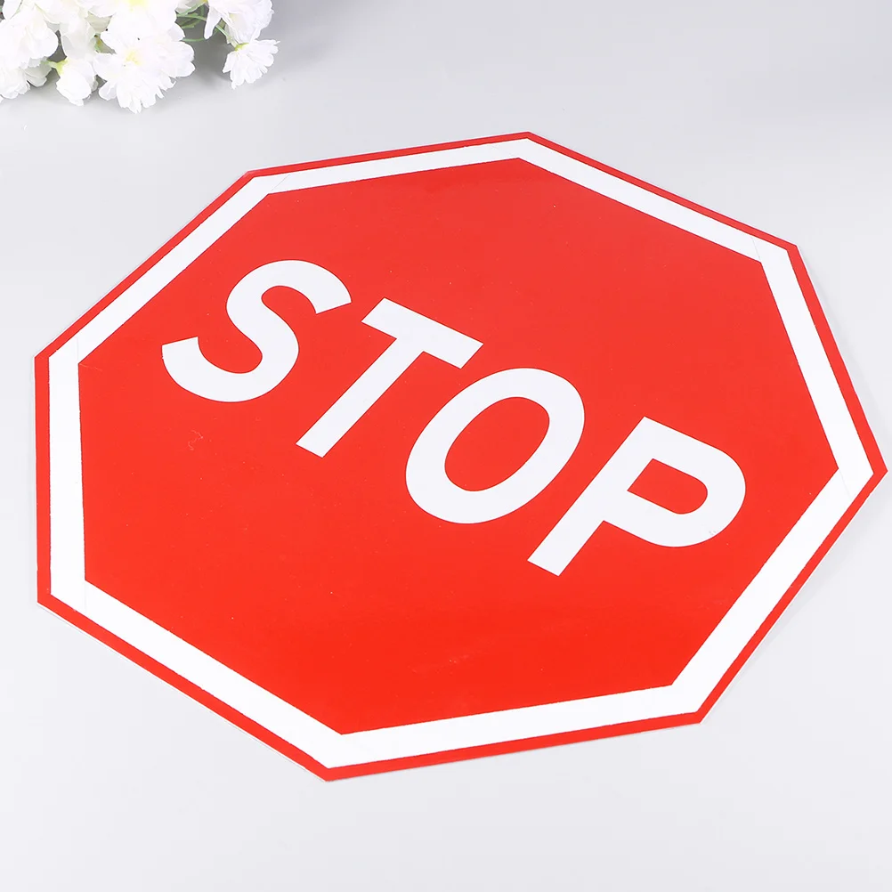 1 قطعة 30x30 سنتيمتر مؤشر المرور وقف علامة السلامة الأحمر المثمن شكل الأبيض رسائل مانعة لتسرب الماء لشريط مقهى نادي جدار الفن #2