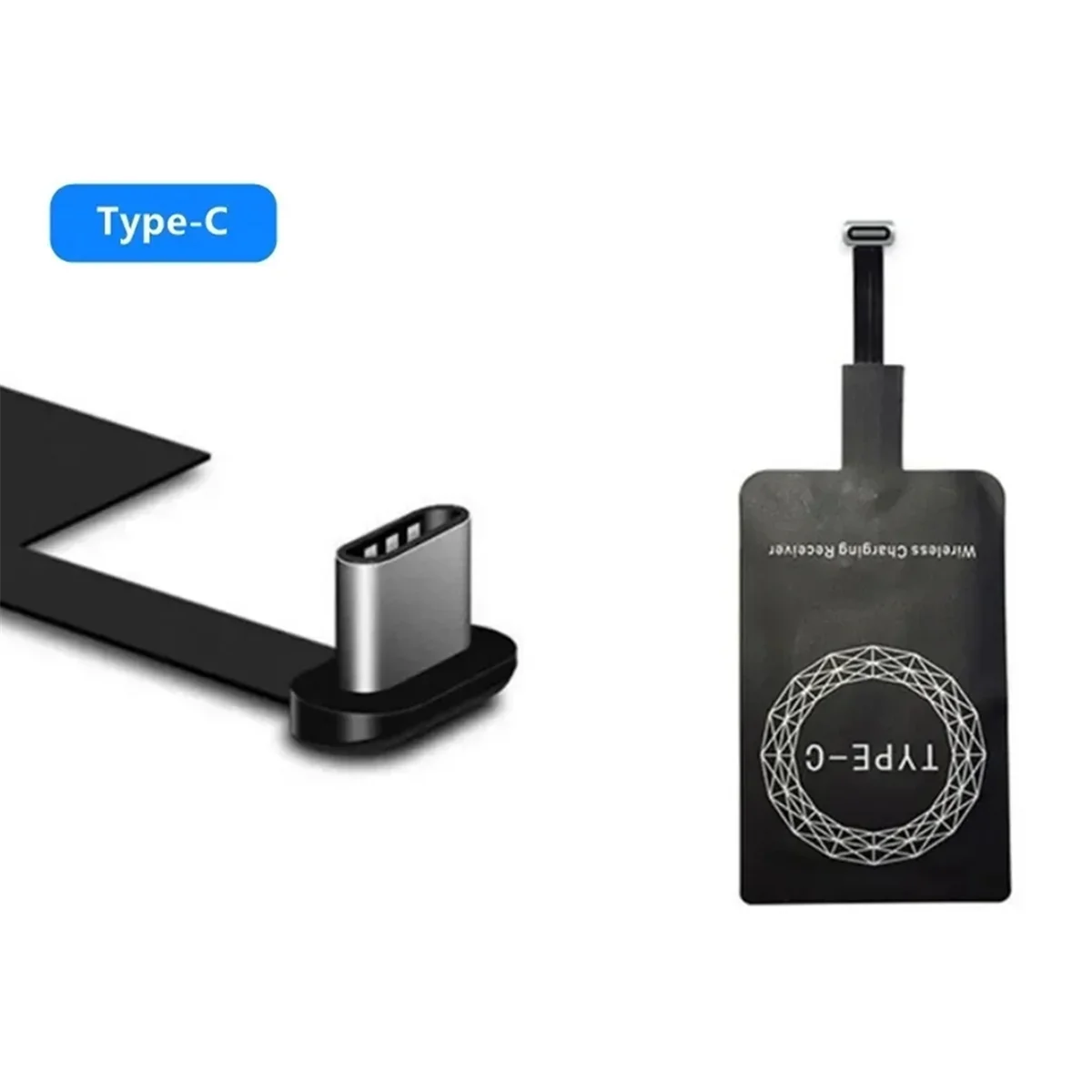 Y16A Tipo-C Receptor de carregamento sem fio Tipo C Adaptador de carregador sem fio rápido para Samsung Huawei Xiaomi