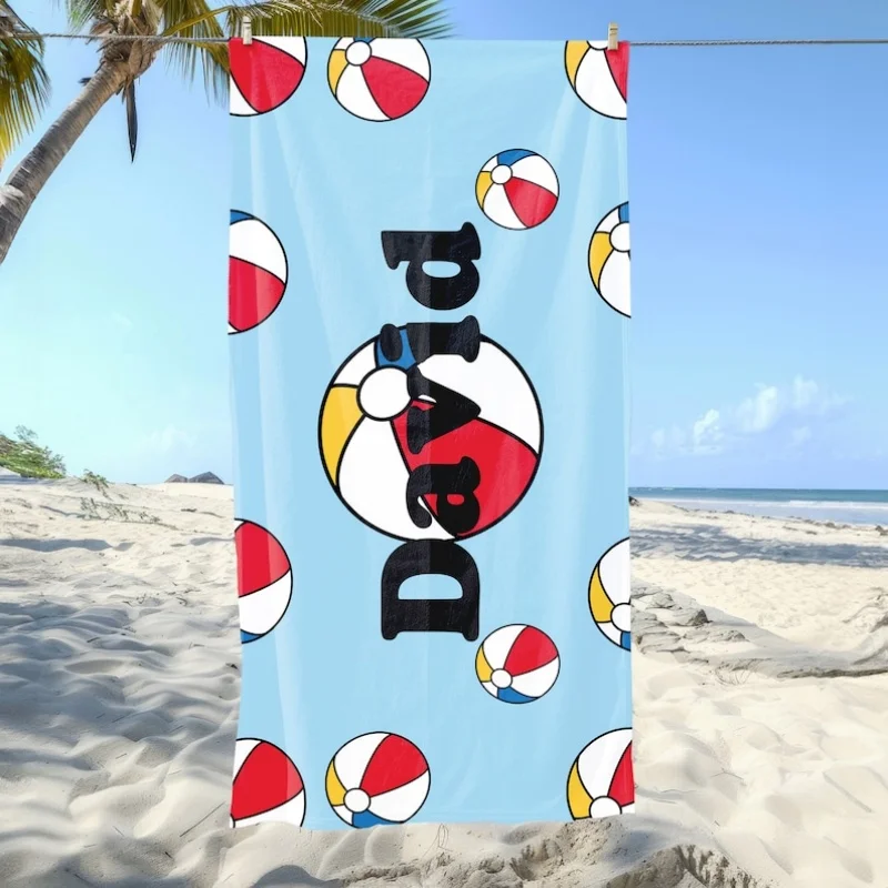 Sport Strandtuch Custom Ball Strandtuch Kinder Strandtuch Sommersaison Geschenk Meer Urlaub Jungen Camping Geschenk Strandzubehör – Detail 6