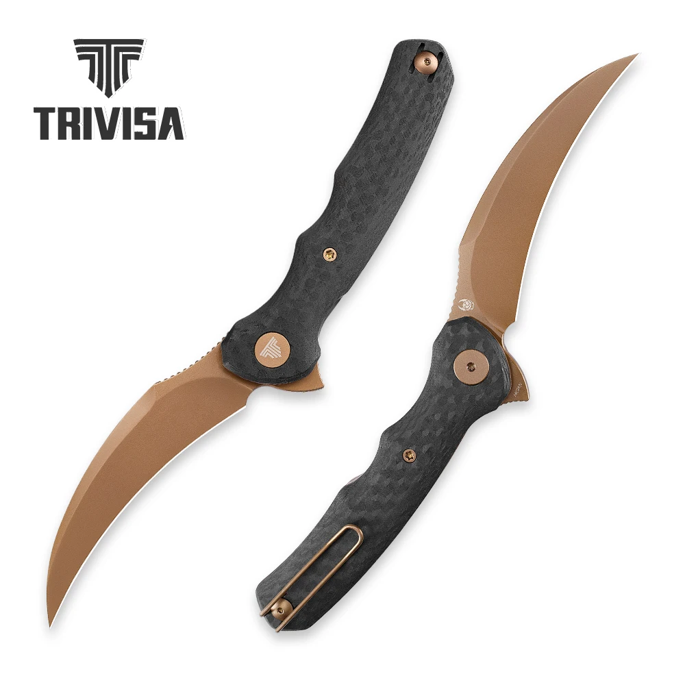 

TRIVISA Folding Lacerta Knife 4C28N Blade G10 Handle Pocket EDC High Hardness Outdoor Survival Camping Fishing Utility Tool Gift