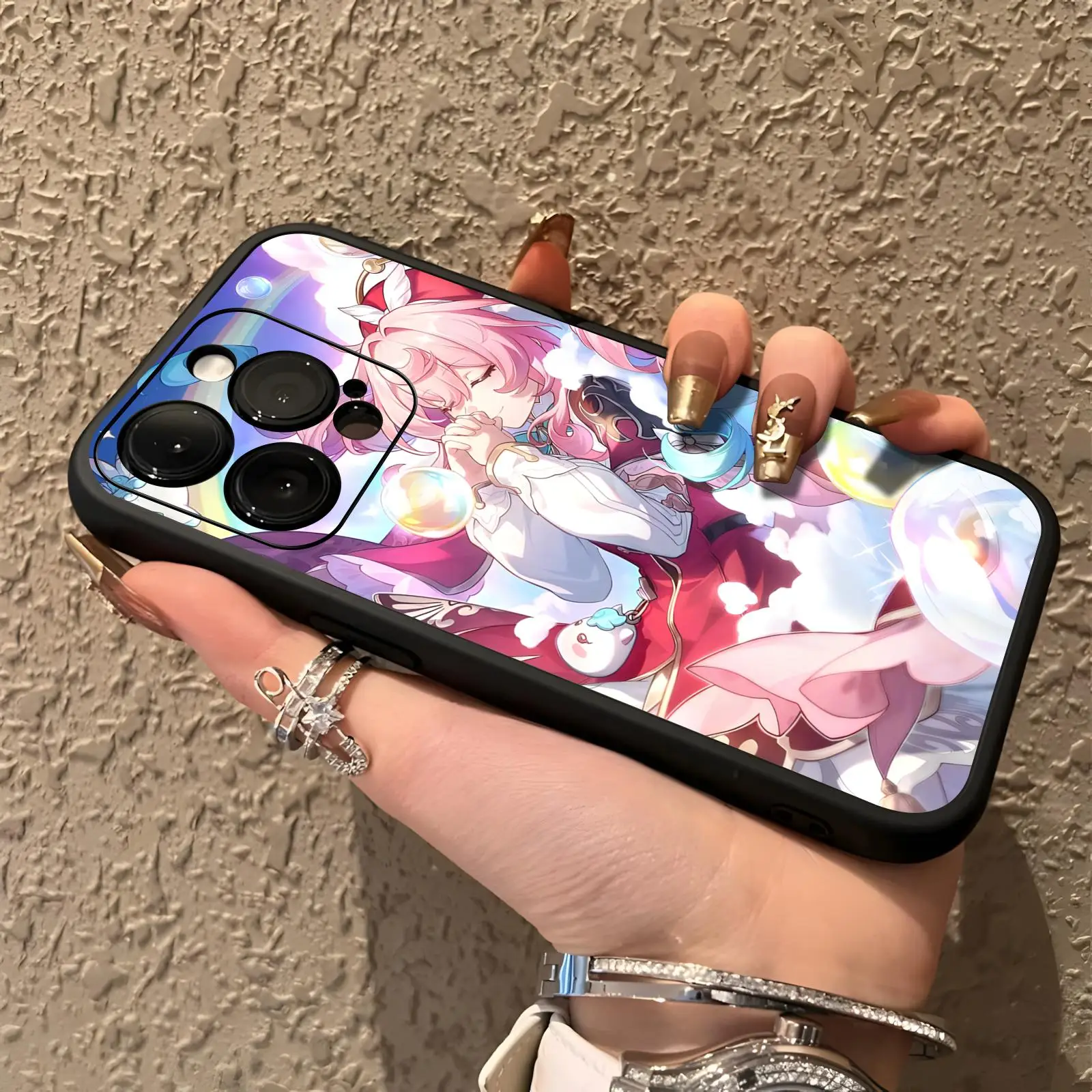 Coque de téléphone Honkai Star Rail Hyacine pour iPhone 17 16 16e 15 14 13 12 Plus Mini Pro Max, noire souple antichoc