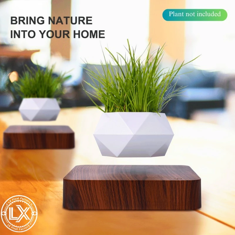Floating Plant Pot Magnetic Levitating Plant Pot for Succulents Air Bonsai and Fake Flowers