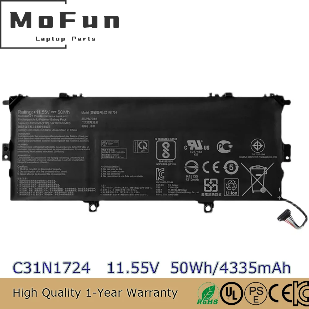 

Оригинальный аккумулятор C31N1724 50 Втч для ASUS Zenbook UX331F UX331U UX331FA UX331FAL A3071T EG052T EG078R EG080T 4ICP7/48/70