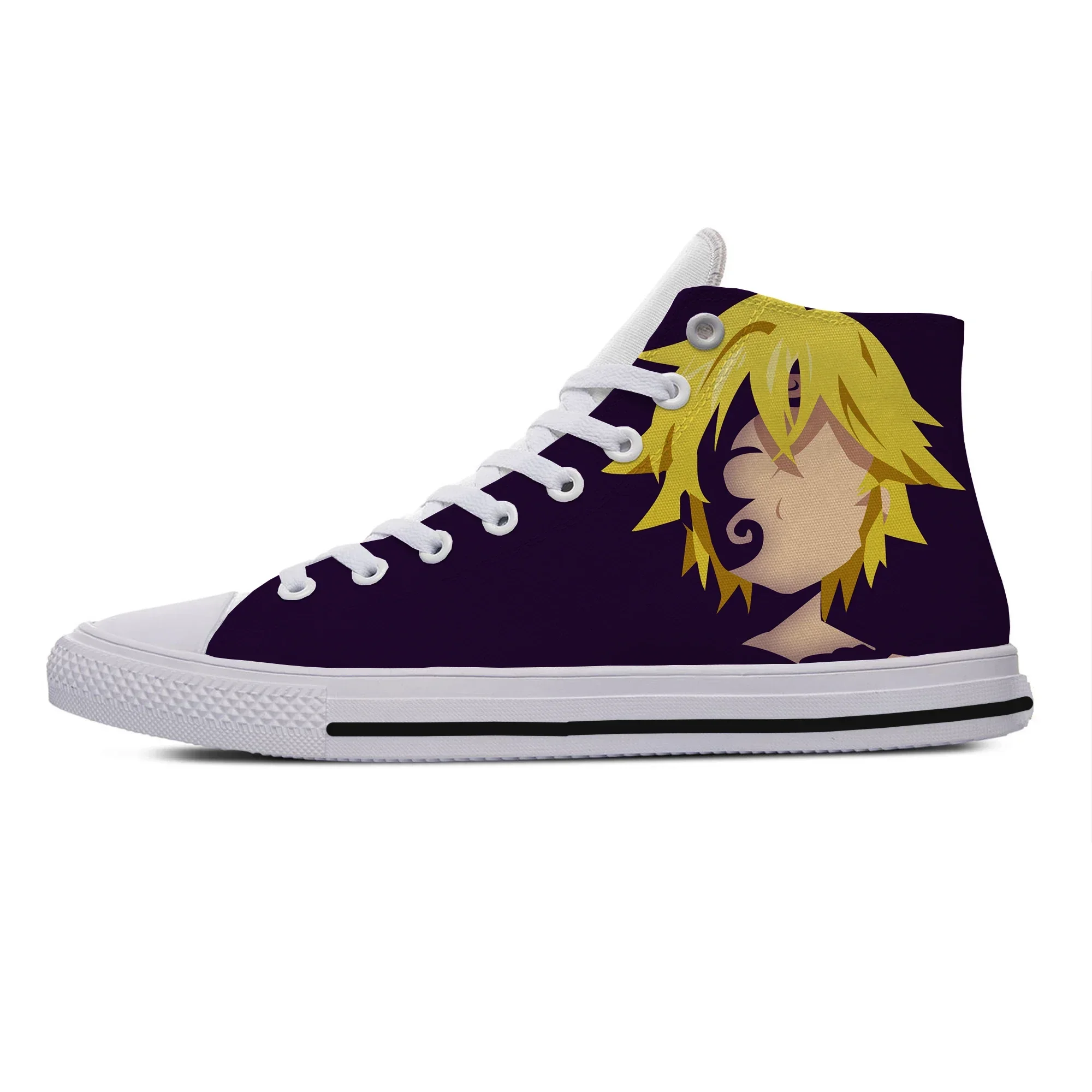 

Hot New Anime Nanatsu No Taizai The Seven Deadly Leisure Shoes Breathable Fashion Top Canvas Shoes Classic High Help Board Shoes
