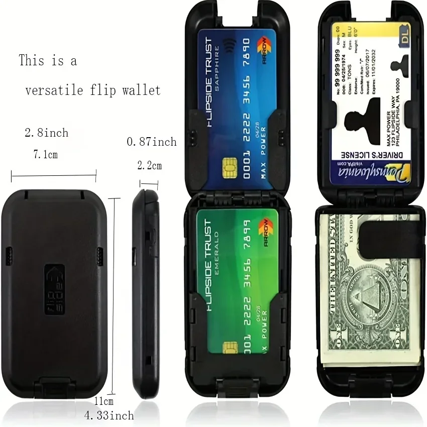 Metall-ID-Bankkarten-Etui mit RFID-Blockierung, Minimalistisches Ultra-Dünnes Aluminium-Clip-Portemonnaie für Herren – Detail 6