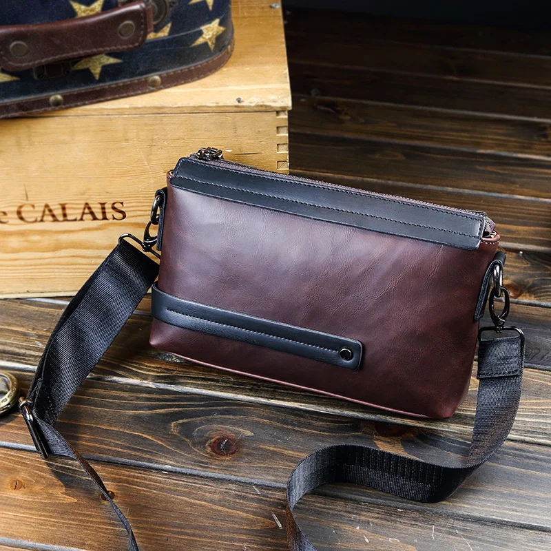 Pochette vintage imperméable pour hommes, sac à main de travail, simple, à la mode