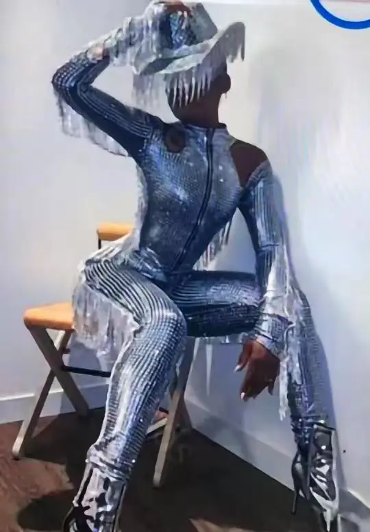 

Tassel Colorful Sequin Jumpsuit Nightclub Bar Female Singer Commercial Performance Atmosphere Interactive Performance Costume