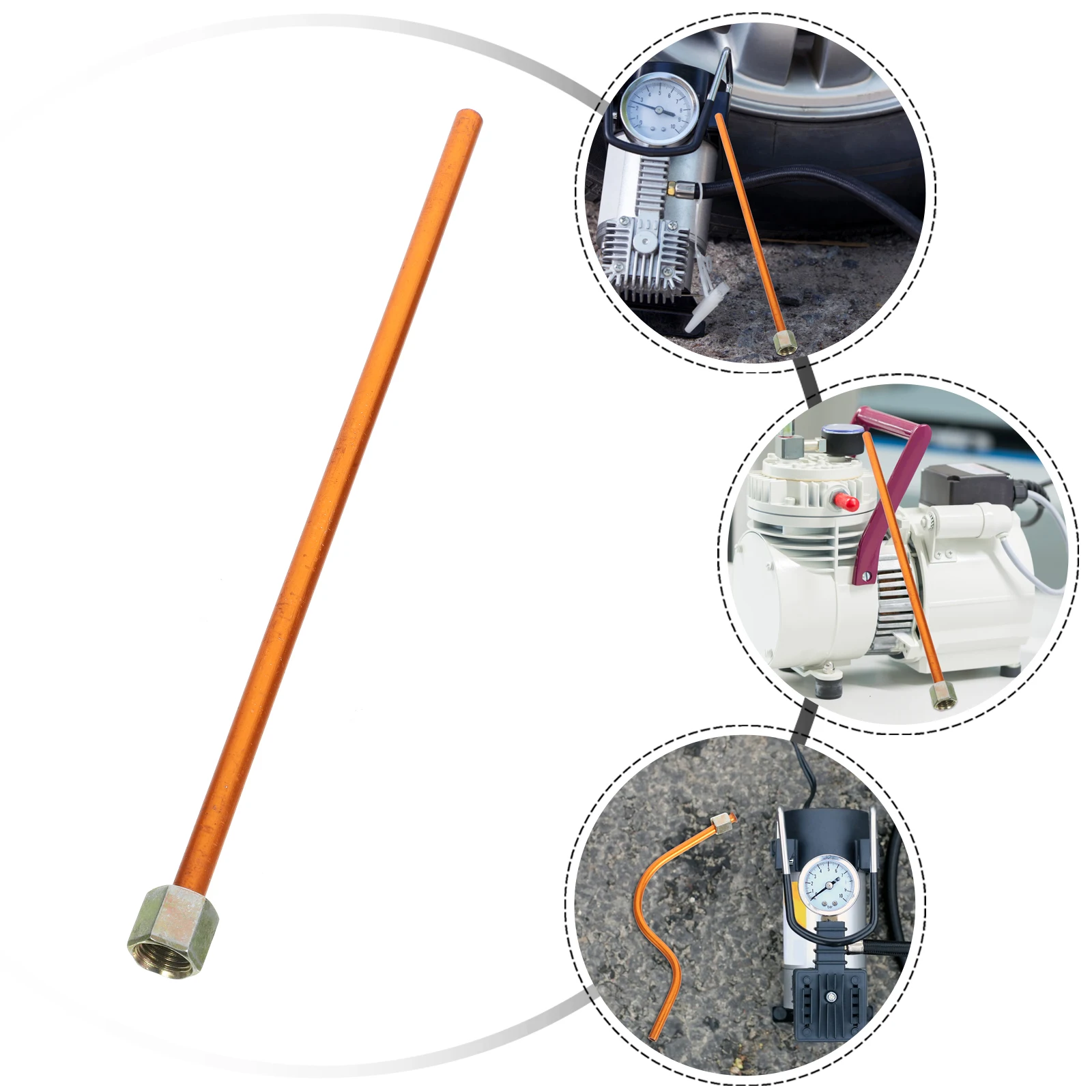 

Air Compressor Hose 200mm Flat Port OD6 Pneumatic Pipes Replacement Exhaust Tube Accessories Cylinder Head Soft Hose