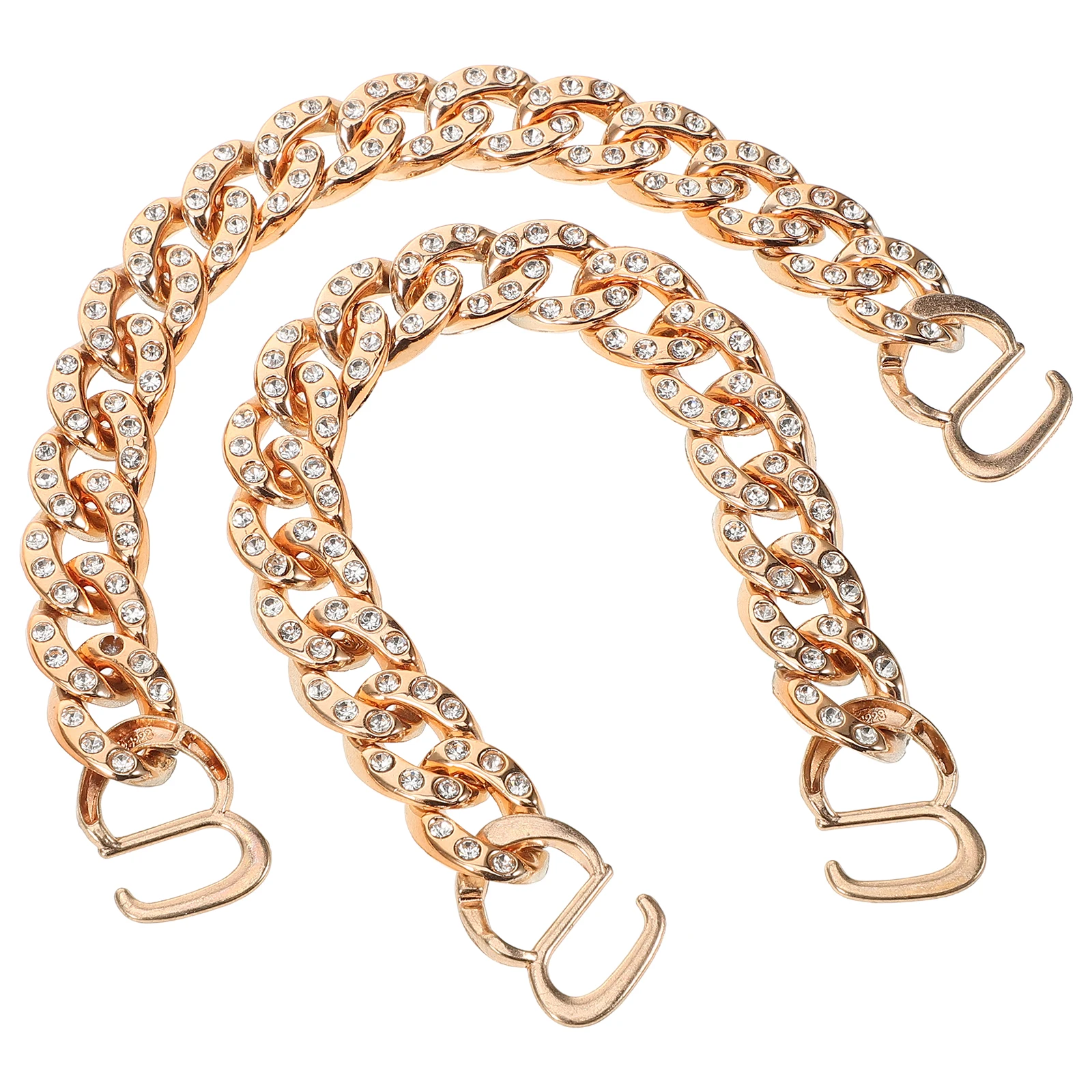 

2pcs Rose Gold Shoe Decor For Hole Shoes Diy Sandals Charm Chain Lightweight Decorative Fashion Diy Shoe Accessories Sandals