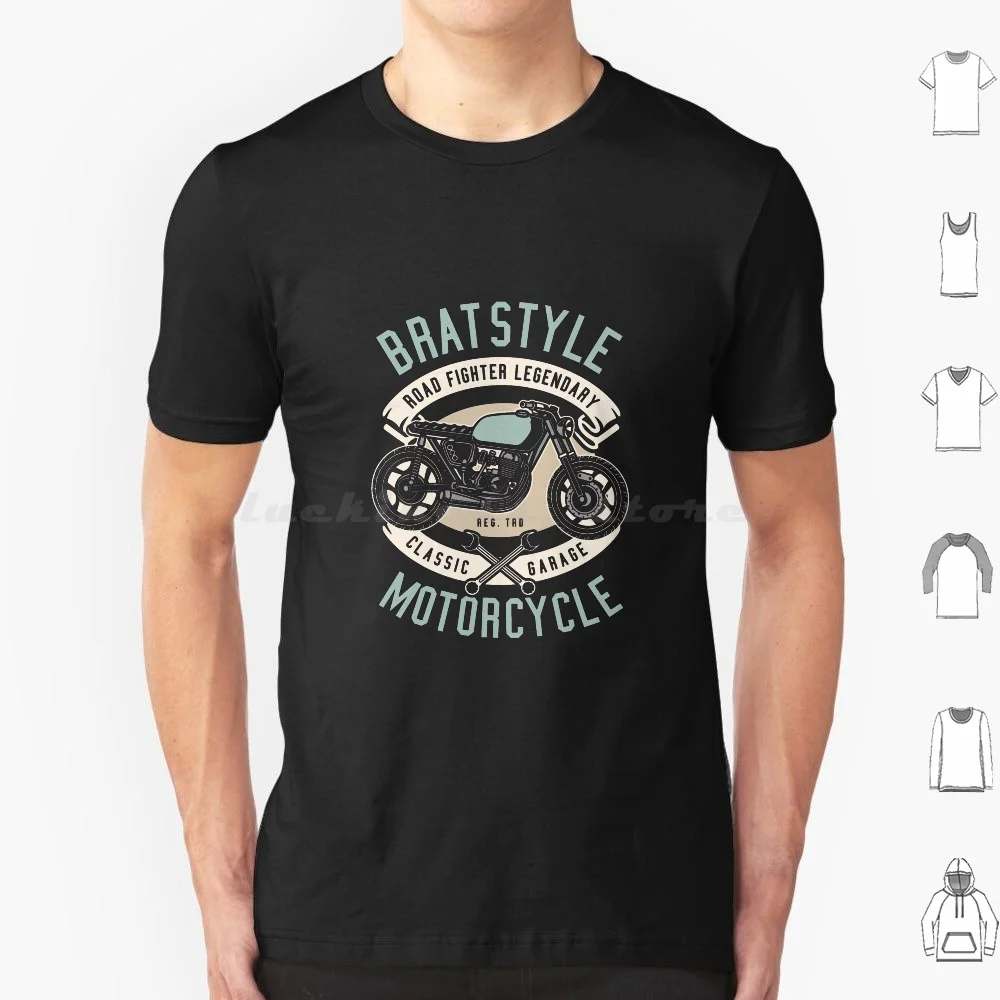 Vintage Classic Bratstyle Motorcycle T Shirt 6Xl Cotton Cool Tee Bratstyle Motorcycle Scrambler Biker Caferacer Rider Custom