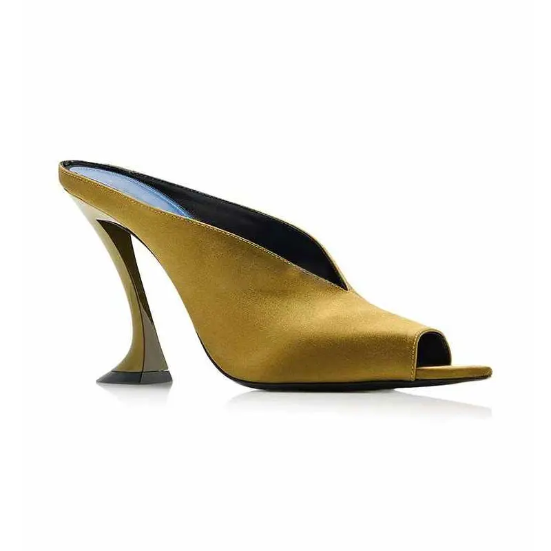 

Европейские и американские женские модные показы, весенне-летние новые стильные тапочки на высоком каблуке с острым носком «рыбий рот»