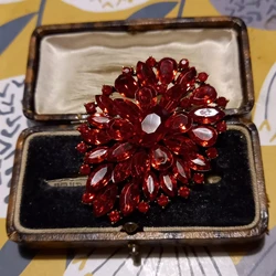 SHMIK Luxury Women Men Red Rhinestone Drip Oil Badges Pin Exquisite Boutique Shining Decoration Brooch Accessories Jewelry