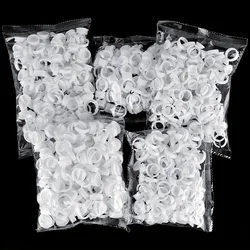 100PCS Pigment Rings Makeup Rings Tattoo Glue Holder, Disposable Plastic Makeup Rings for Nail Art Eyelash Extension (Large)