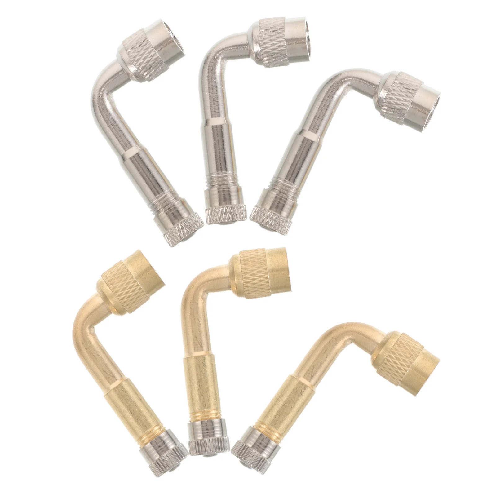 

6Pcs Right Angle Tire Valve Stem Extenders Metal Valve Core Extension Pole for Car Motorcycle Tire Maintenance
