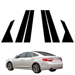 Black/Silvery Door Decal Window Cover Pillar Posts Trim Sticker Car Accessories Fit For Hyundai Grandeur HG Azera 2012-2017