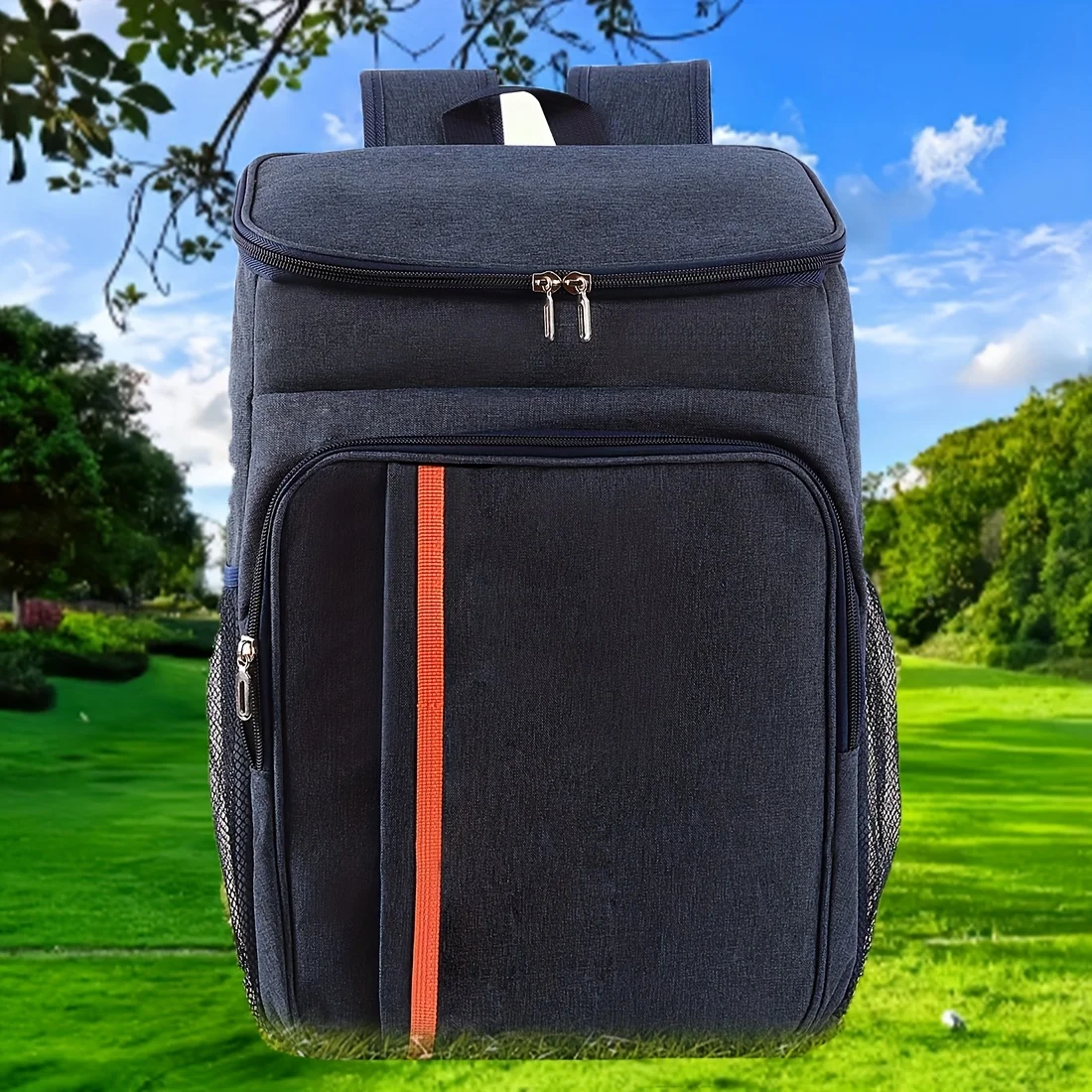 Double shoulder insulated bag, large capacity, durable picnic camping sports backpack, Oxford cloth insulated cold ice bag