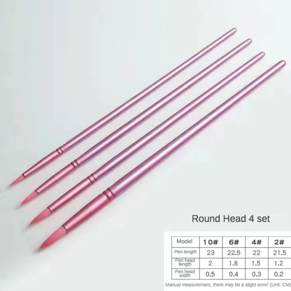 4/6 pcs Pointed Round Flat Head Watercolor Brush Nylon Soft Hair Hand Drawn Watercolor Gift Beginner's Art Student