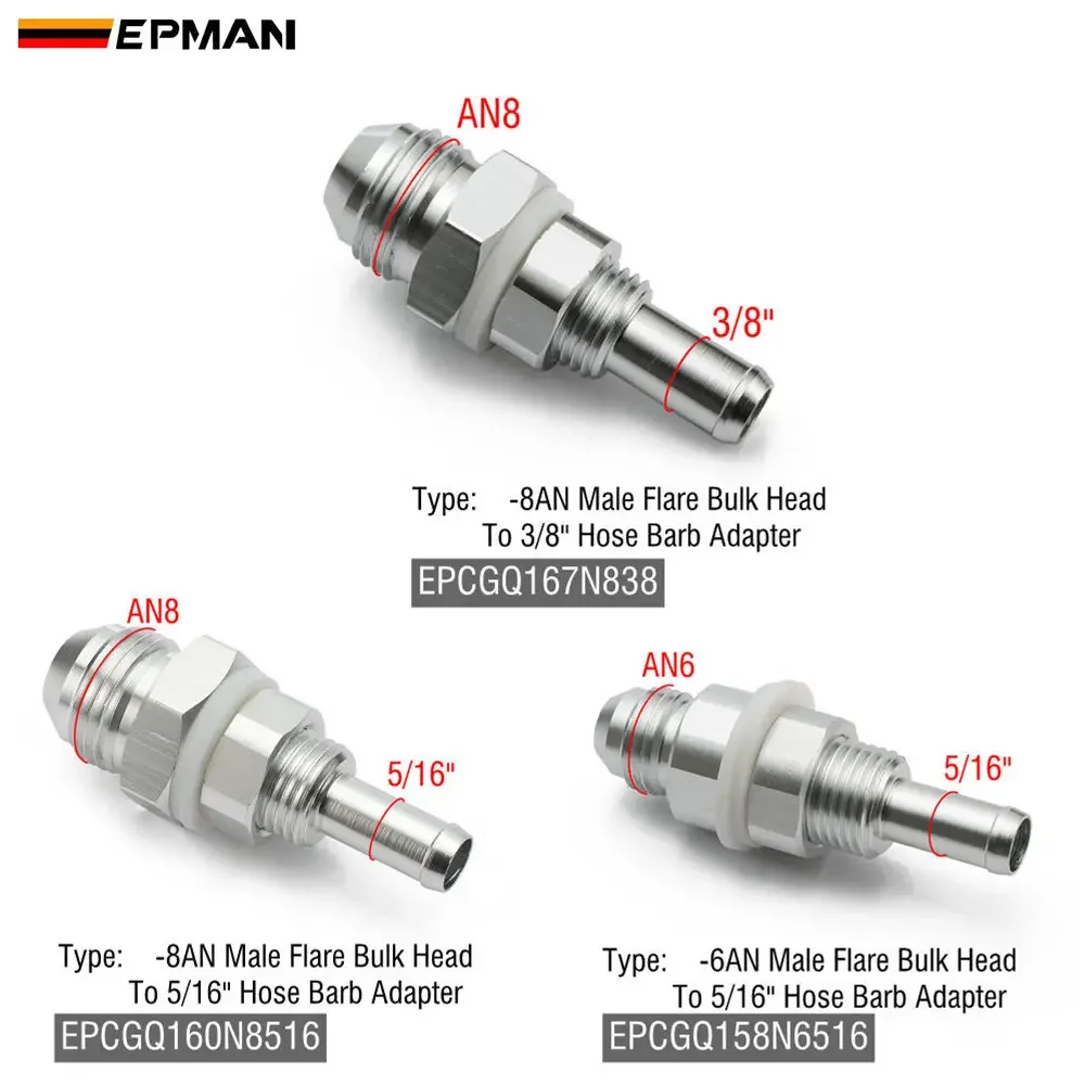 EPMAN AN6/AN8 Flare Male Bulkhead To 5/16\