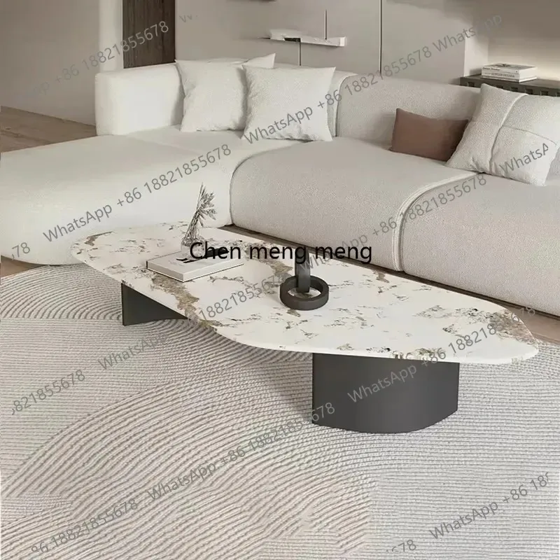 

RR Luxury Design Coffee Tables Marble Effect Retro European Style Nordic Coffee Tables Glam Modern Mesa Living Room Furniture
