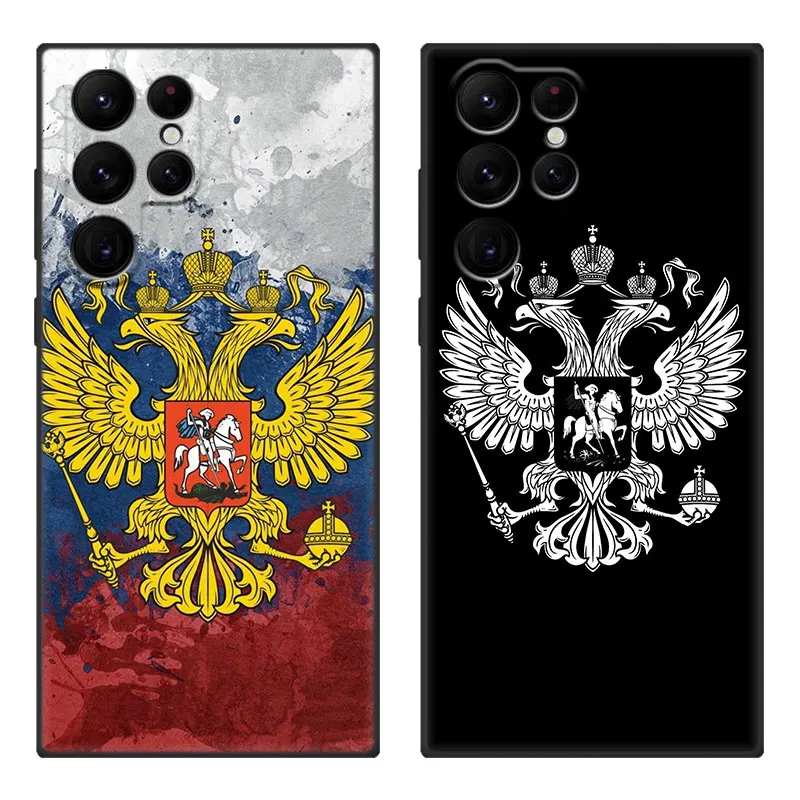 Russia Russian Flags Emblem Cartoon Case For Samsung Galaxy S24 Ultra S23 Plus S21 FE S22 Ultra S20 FE 5G S10E S10 Lite S9 Plus