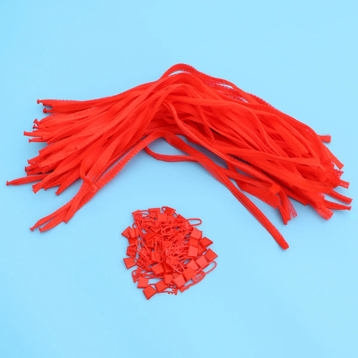 

50Pcs 60Cm Red Mesh Bags Heat Sealed Bottom Grocery Fruit Vegetable Carrier Lightweight Stuffed Pocket Purse Travel