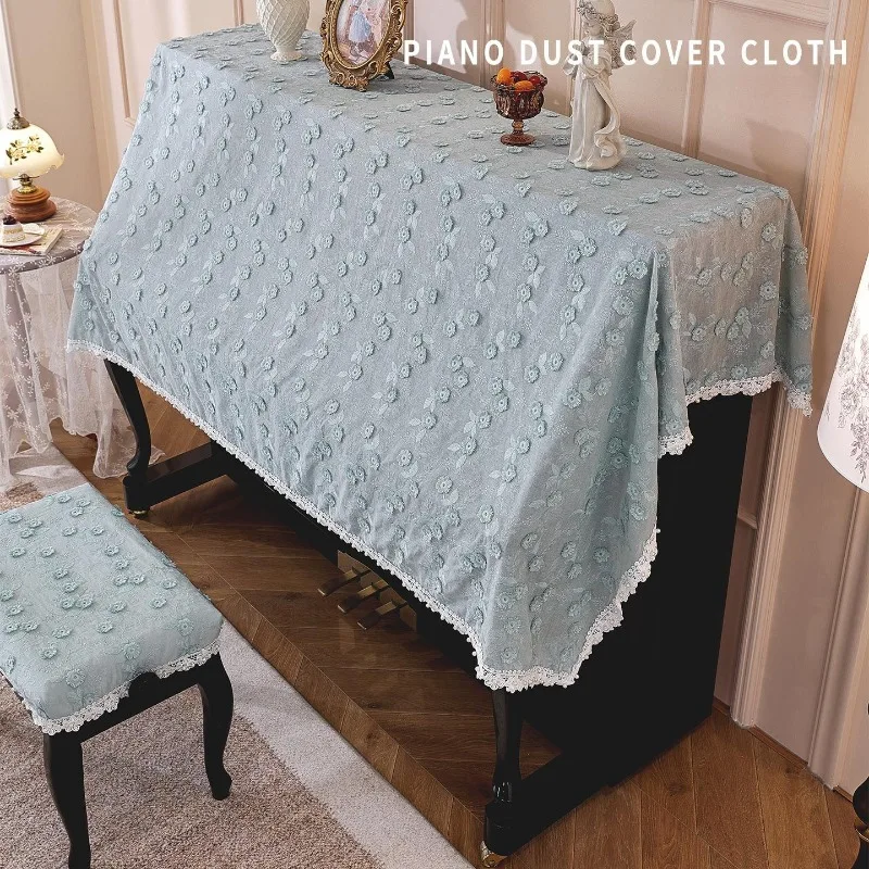 Embroidered Piano Cover Comfortable To The Touch Piano Stool Cover Dust Proof Piano Cover Easy To Store Living Room Decoration