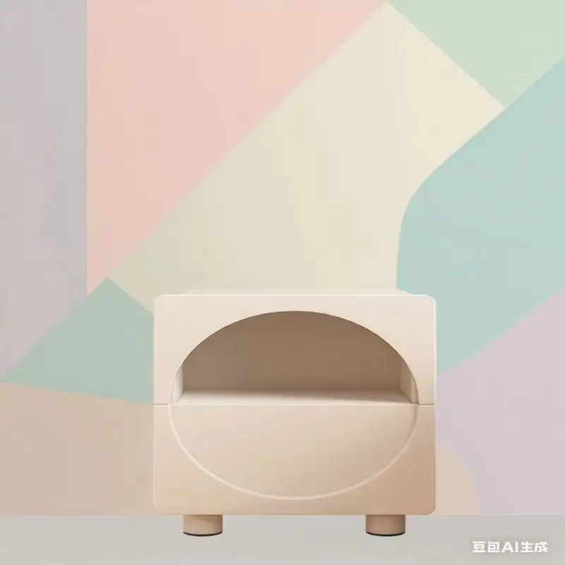 

Cream Bedside Table Modern Simple Light Luxury Bedside Table