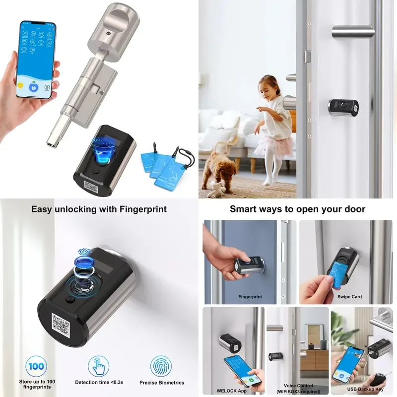 2026 WELOCK Stainless Steel 304 Security Aluminum Door Lock Fingerprint Electric Wifi BlE Waterproof Card App Smart Door Lock