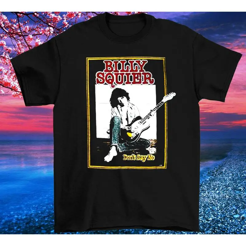 Camiseta negra Vintage BILLY SQUIER talla S M L 234XL algodón UR333