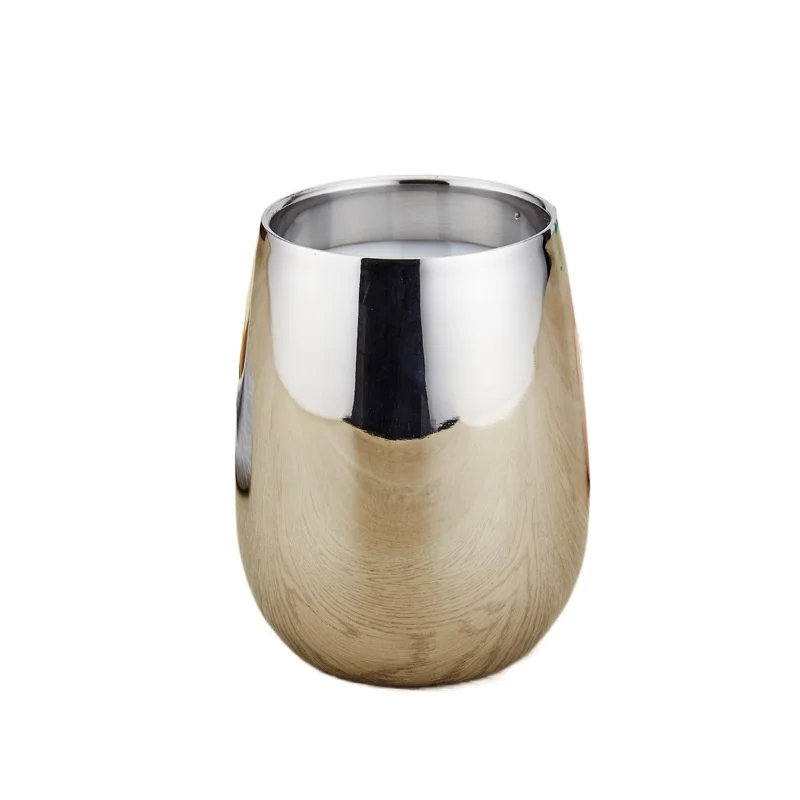 240ml Elegant Stainless Steel Eggshell Cup: Perfect for Red Wine, Beer, Water, and More! 240ml Double-Layer U-Shaped Design