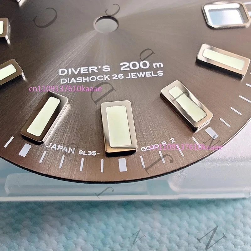 High Quality 62MAS Gray Modified Dial For NH35 Movement Japan C3 Green Luminous Real Nail Plate