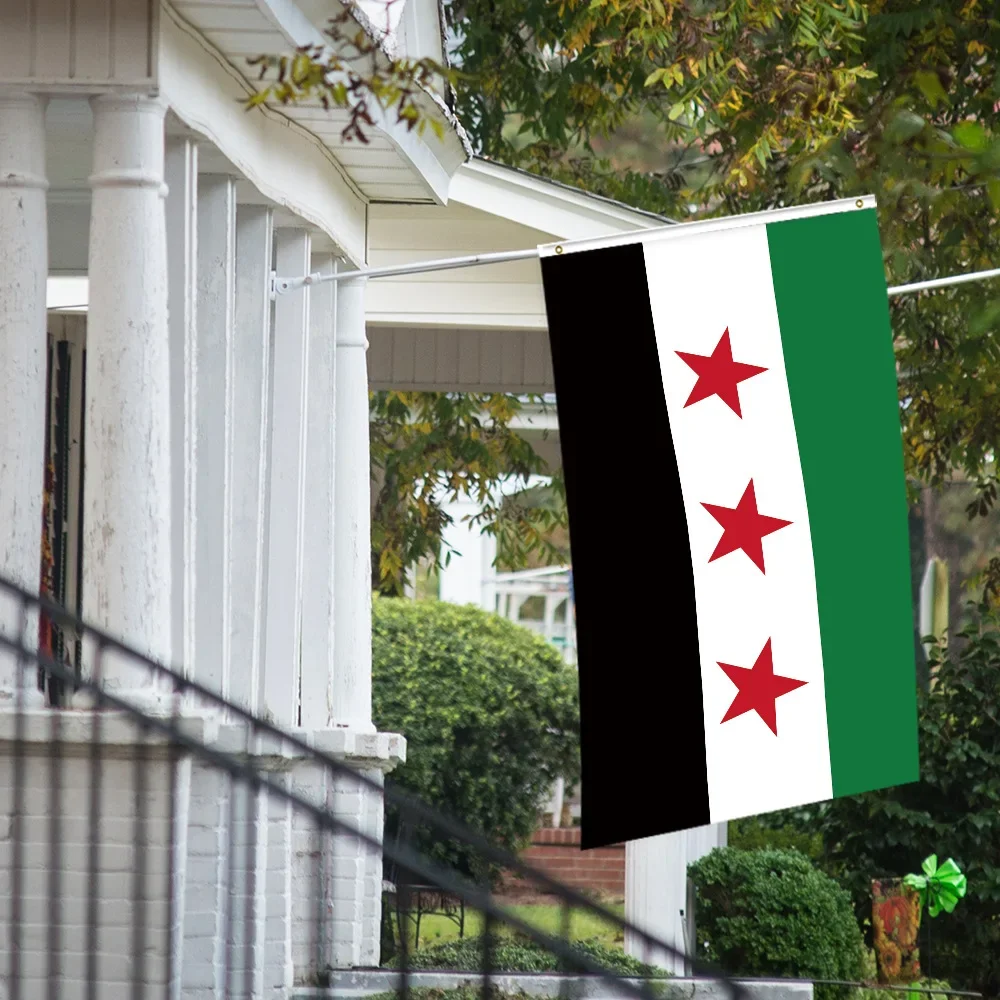 Syria Flag 90*150cm Polyester Hanging Banner The Syrian Arab Republic Syrian Three Star Flag For Home Decoration Flags