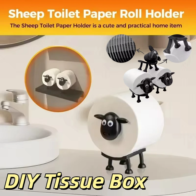 

Sheep Toilet Roll Holder Box Funny Resin Sheep Roll Paper Holder Creative Stackable Animal Tissue Organiser Creative Sheeptissue