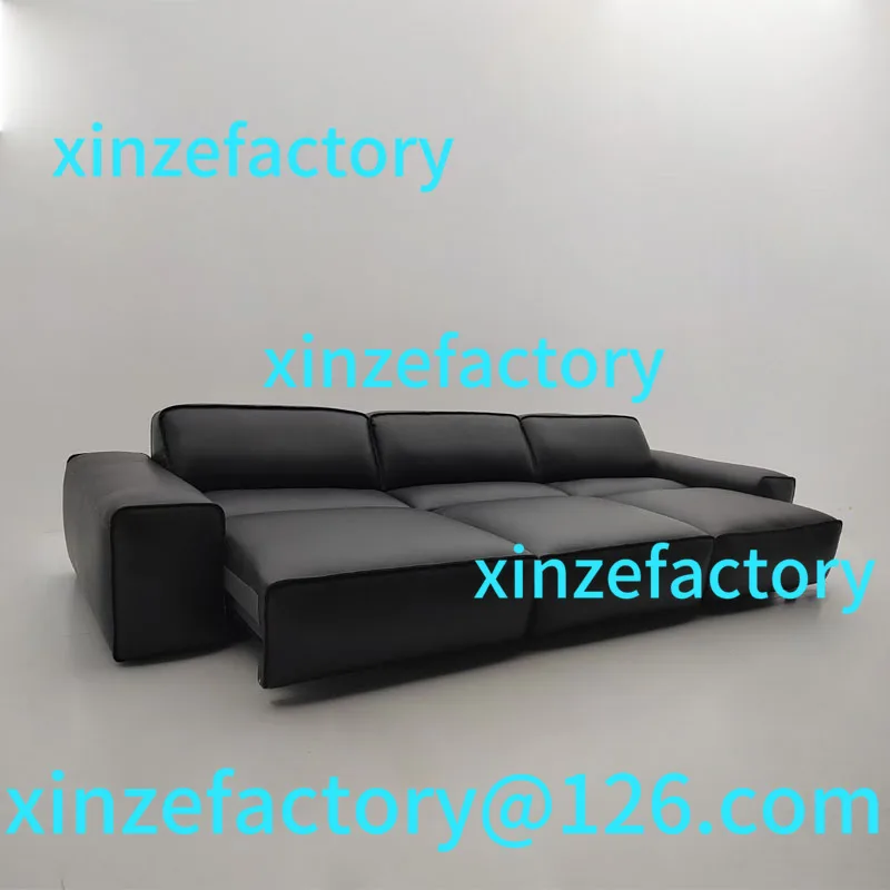 

Customizable electric retractable sofa thick leather bed