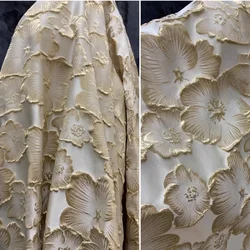 Jacquard Fabric Champagne Petal Embossed Texture Chinese Style Dress Fashion Spring Autumn Apparel Sewing Fabric Cloth Material