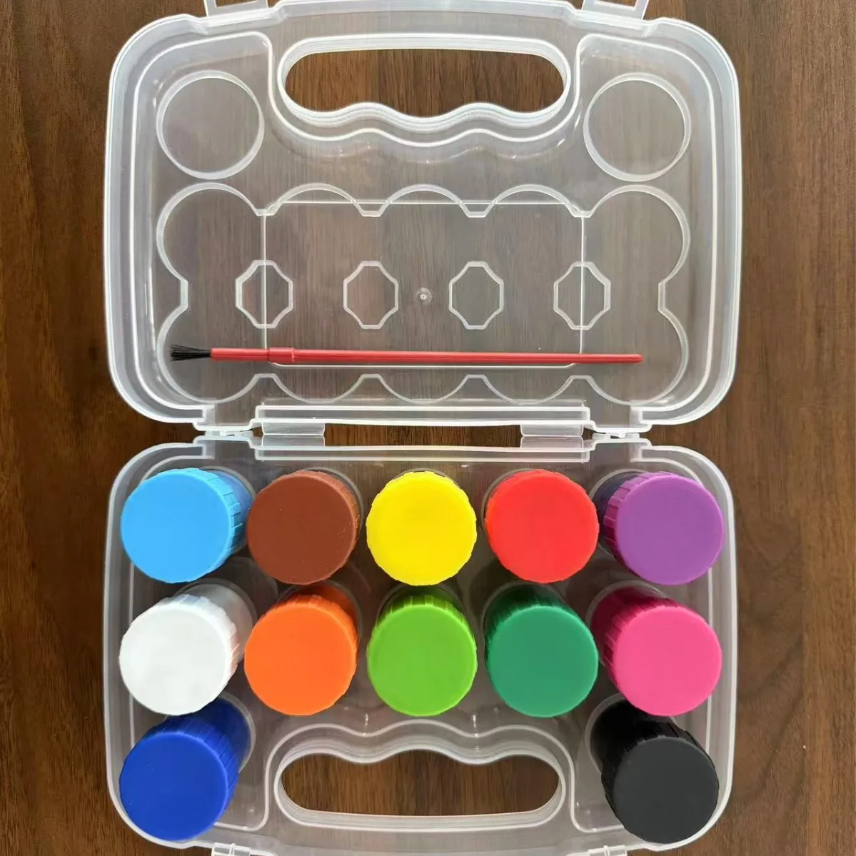 12 Colors 22ml Watercolor Paint Set Portable Storage Box with Paintbrush DIY Painting Pigment for Plaster Craft Drawing Supplies