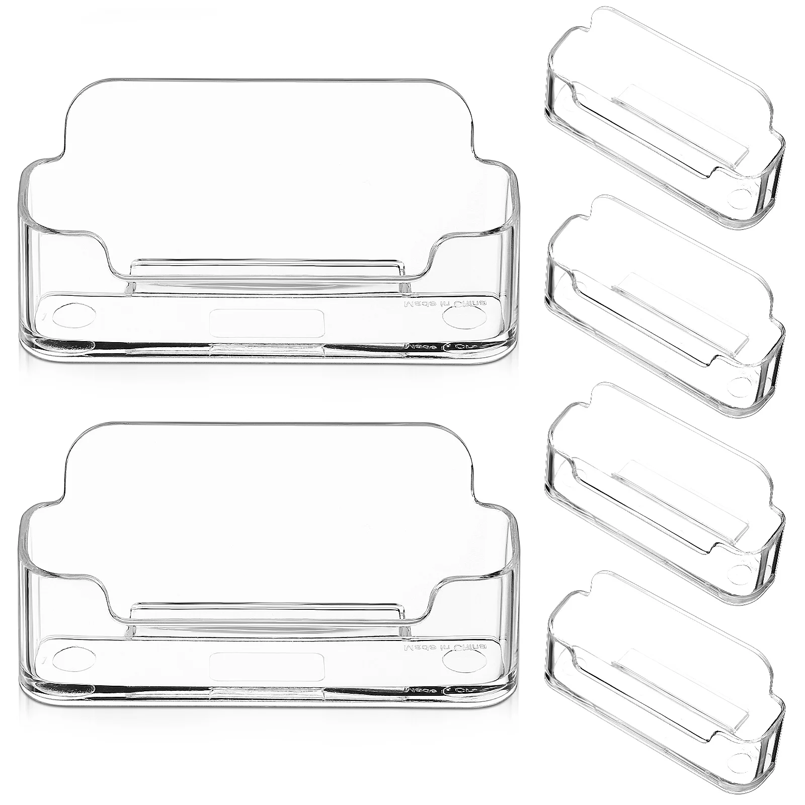 6 Pcs Acrylic Business Card Holder Organizer Single Layer For Desk Multi-use Stand Office Supplies