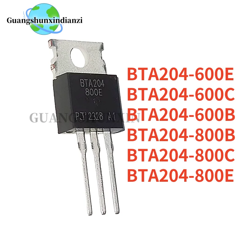 10PCS NEW BTA204-600E BTA204-600C BTA204-600B BTA204-800B BTA204-800C BTA204-800E TO-220 BTA204 600E 600C 600B 800B 800C 800E
