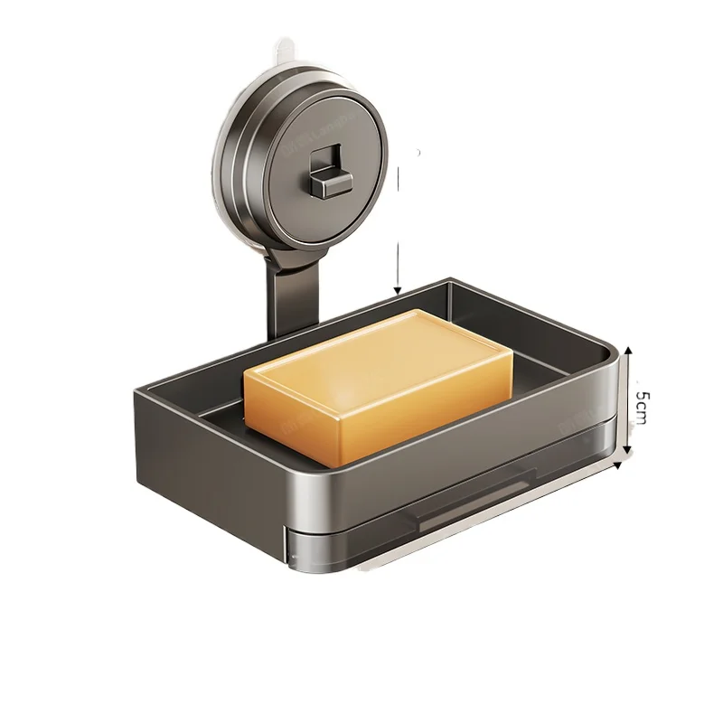 

Suction cup soap box bathroom soap box wall-mounted space aluminum rack soap drain box