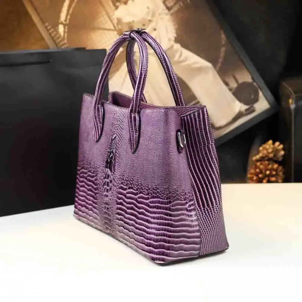 Fashion Woman Bag Charming Alligator Print Bag Luxury PU Leather Elegant Handbag Euro-american Style Lady Dinner Purses 2023 New