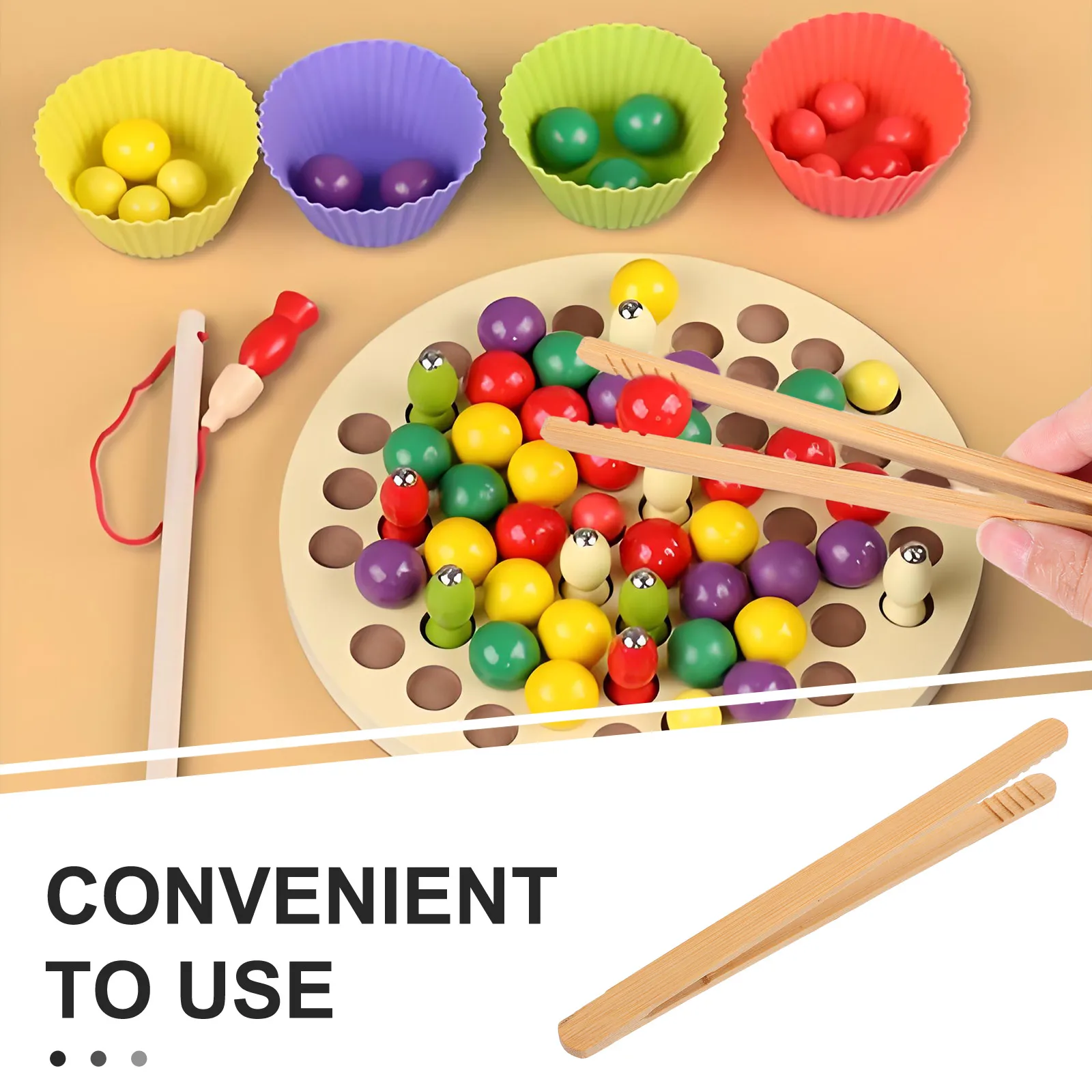 4 pezzi pinzette in legno per bambini abilità motorie sensoriali giocattoli dito fine elettronica scacchiera sussidi didattici Montessori