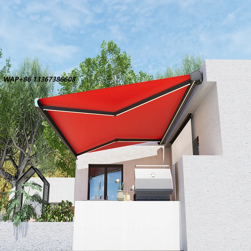 Retractable Automatic Electric Retractable Awning Outdoor Sunshade Electric Folding Full Cassette Awning for Patio