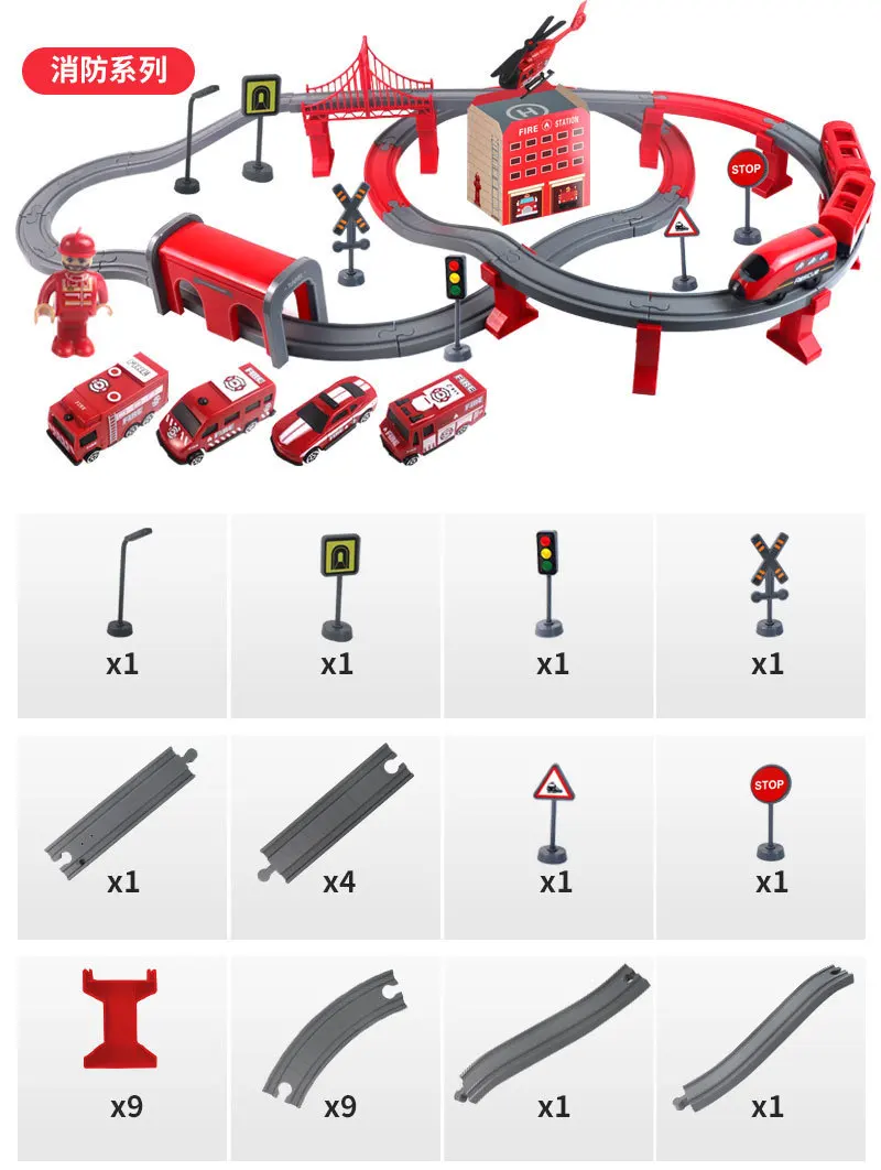 Novo trem ferroviário das crianças pista elétrica brinquedo carro engenharia minin carro conjunto pista trem brinquedos para crianças presente