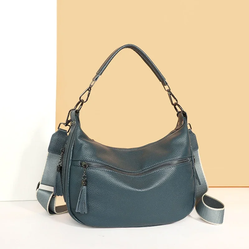 Echtes Leder Hochwertige Damen-Tragetasche Designer-Umhängetasche Retro Casual Damen-Schulter-Messenger-Handtaschen 2026 – Detail 24
